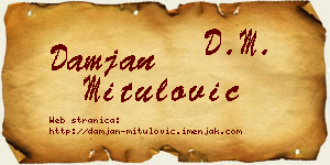 Damjan Mitulović vizit kartica